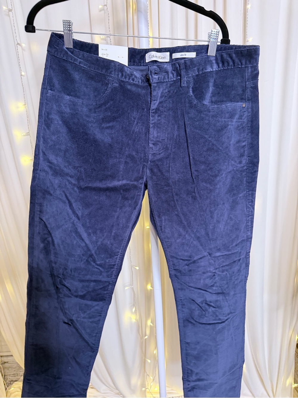 Calvin Klein Men's Dark Blue Corduroy Pants